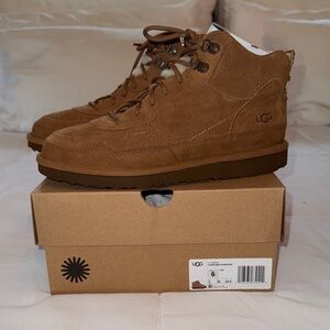 UGG  Tan Suede Lace-Up Boots